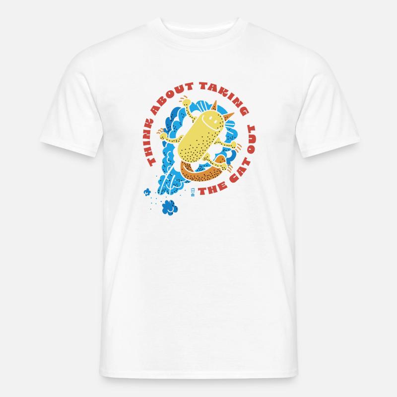 Katze raus - Männer T-Shirt - Weiß