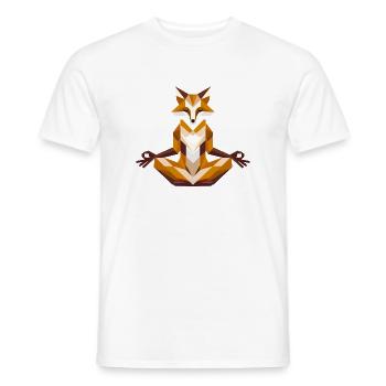geometric fox in meditation - Men's T-Shirt - white - Front - AI Model Male 178 dark (178cm)
