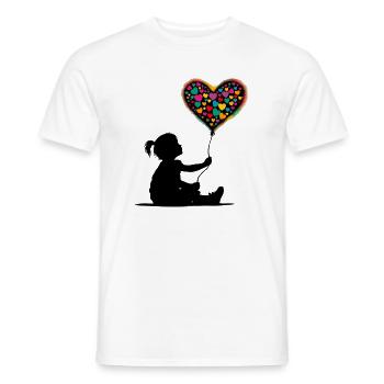 Heart Love - Men's T-Shirt - white - Front - AI Model Male 178 dark (178cm)