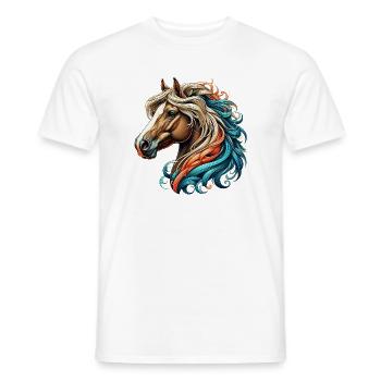 Pferd - Männer T-Shirt - Weiß - Vorne - AI Model Male 178 dark (178cm)