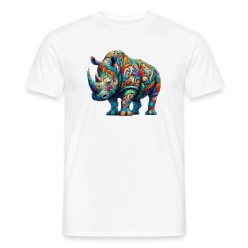 Rhinoceros - Men's T-Shirt - white - Front - AI Model Male 178 dark (178cm)