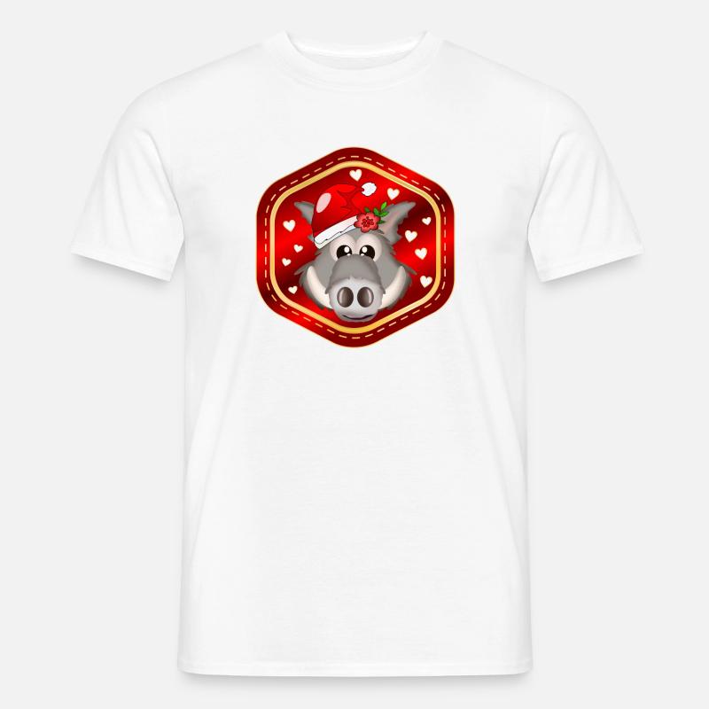 WEIHNACHTSGESCHENKE WILDSCHWEINE - Männer T-Shirt - Weiß