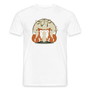 Foxes in love kissing under the mistletoe - Men's T-Shirt - white - Front - AI Model Male 178 dark (178cm)