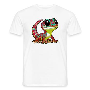 Gecko - Männer T-Shirt - Weiß - Vorne - AI Model Male 178 dark (178cm)