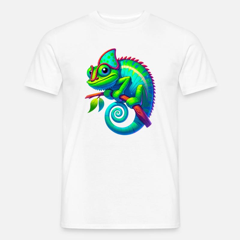 Chamäleon - Männer T-Shirt - Weiß