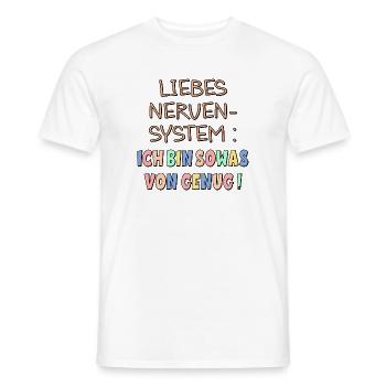 NERVENSYSTEM - ICH BIN GENUG - Männer T-Shirt - Weiß - Vorne - AI Model Male 178 dark (178cm)