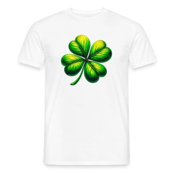 Trèfle à quatre feuilles - T-shirt homme - blanc - Devant - AI Model Male 178 dark (178cm)