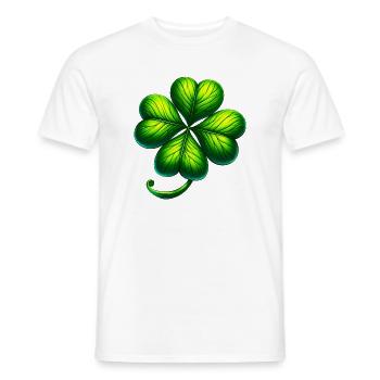 Trèfle à quatre feuilles - T-shirt homme - blanc - Devant - AI Model Male 178 dark (178cm)