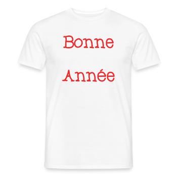 HAPPY NEW YEAR. NEW YEAR'S EVE. NEW YEAR - Men's T-Shirt - white - Front - AI Model Male 178 dark (178cm)