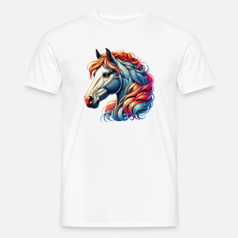 Pferd - Männer T-Shirt - Weiß