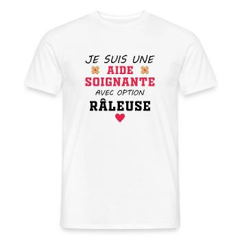je suis une aide soignante avec option râleuse - T-shirt homme - blanc - Devant - AI Model Male 178 dark (178cm)
