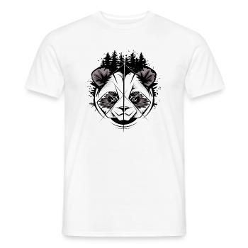 Tête de panda dans le style de la bande dessinée – Illustration forêt et nature - T-shirt homme - blanc - Devant - AI Model Male 178 dark (178cm)