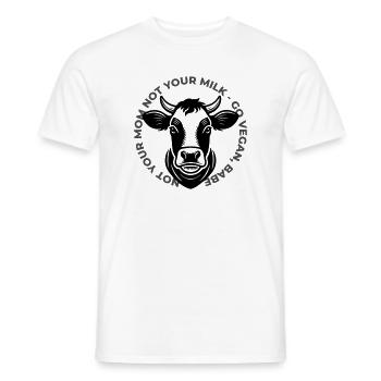 Not Your Mom Not Your Milk - Go Vegan! - Männer T-Shirt - Weiß - Vorne - AI Model Male 178 dark (178cm)