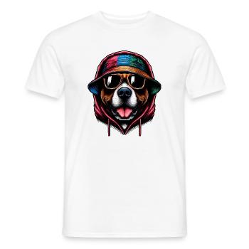 Chien - T-shirt homme - blanc - Devant - AI Model Male 178 dark (178cm)