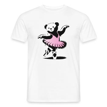 Ours en peluche mignon en robe de ballet rose - T-shirt homme - blanc - Devant - AI Model Male 178 dark (178cm)