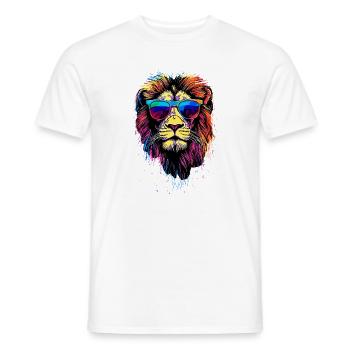 Lion Grand Chat Crinière de Lion Les Lions Amour Lions Sauvages - T-shirt homme - blanc - Devant - AI Model Male 178 dark (178cm)