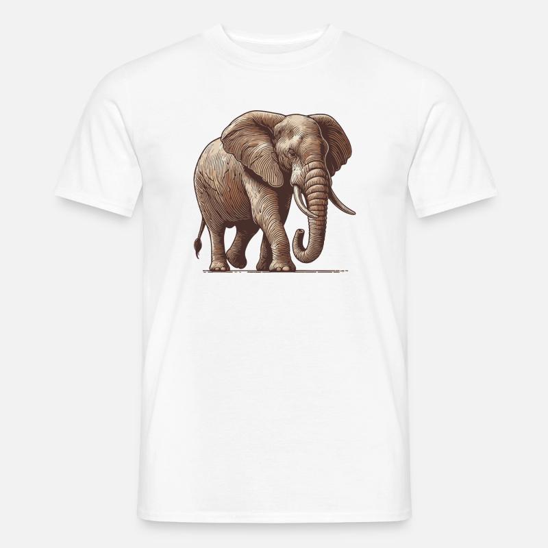 Elefant - Männer T-Shirt - Weiß
