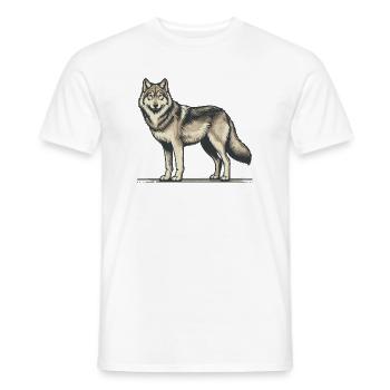 Wolf - Men's T-Shirt - white - Front - AI Model Male 178 dark (178cm)