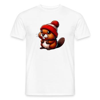 Beaver - Men's T-Shirt - white - Front - AI Model Male 178 dark (178cm)