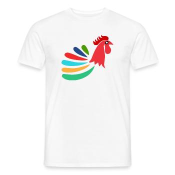 COQ. CHEVAL. POULE. COQ. ANIMAL. OISEAU. LICORNE. - T-shirt homme - blanc - Devant - AI Model Male 178 dark (178cm)