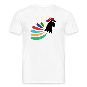 COQ. CHEVAL. POULE. COQ. ANIMAL. OISEAU. LICORNE. - T-shirt homme - blanc - Devant - AI Model Male 178 dark (178cm)