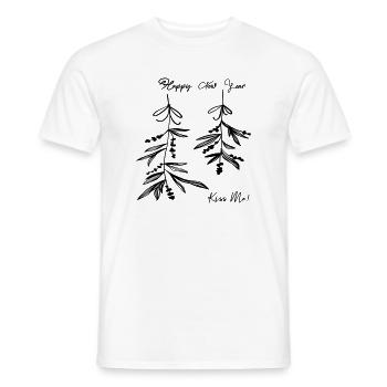 Mistelzweig Weihnachten - Männer T-Shirt - Weiß - Vorne - AI Model Male 178 dark (178cm)