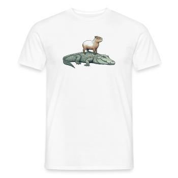 Capy & Croc Dreamteam - Männer T-Shirt - Weiß - Vorne - AI Model Male 178 dark (178cm)