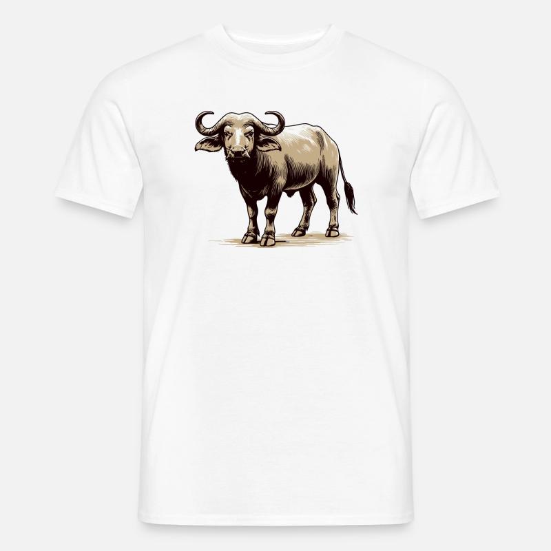 Büffel - Männer T-Shirt - Weiß