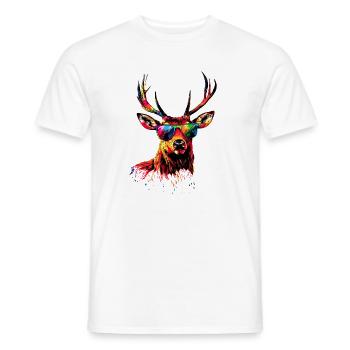 Deer, Antlers, Hunting, Deer, Reindeer, Red Deer, Hunter - Men's T-Shirt - white - Front - AI Model Male 178 dark (178cm)