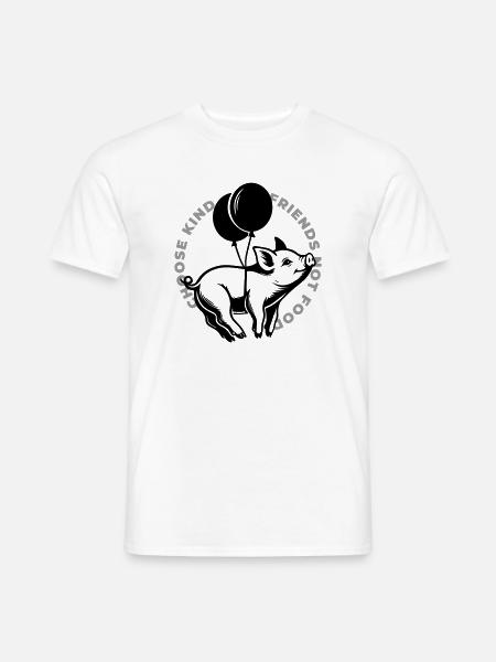 Schweine sind Freunde - Männer T-Shirt - Weiß