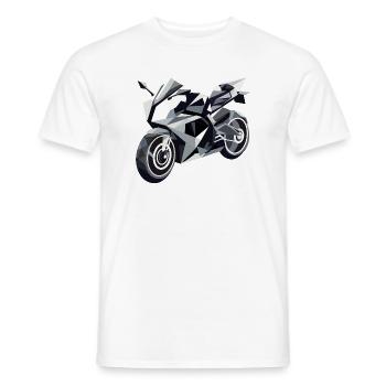 Moto futuriste au design géométrique - T-shirt homme - blanc - Devant - AI Model Male 178 dark (178cm)