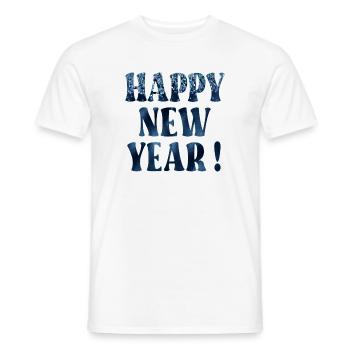 FÊTE DU NOUVEL AN - T-shirt homme - blanc - Devant - AI Model Male 178 dark (178cm)
