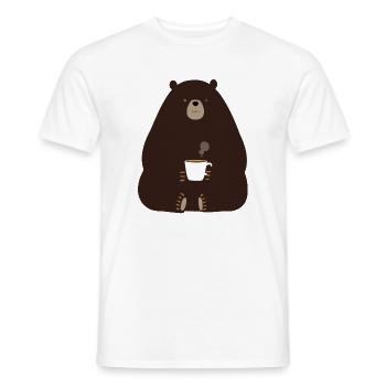 Coffee Bear Mug - Men's T-Shirt - white - Front - AI Model Male 178 dark (178cm)