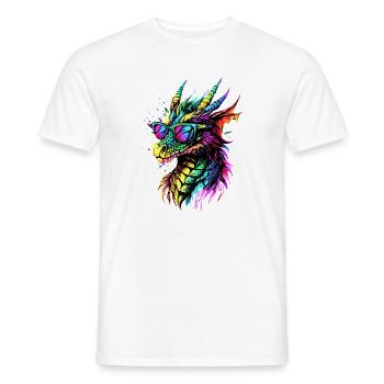 Dragon Mythical Creature Dragon Lover Fire Dragon - Men's T-Shirt - white - Front - AI Model Male 178 dark (178cm)