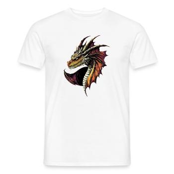 Dragon Mythical Creature Dragon Lover Fire Dragon - Men's T-Shirt - white - Front - AI Model Male 178 dark (178cm)
