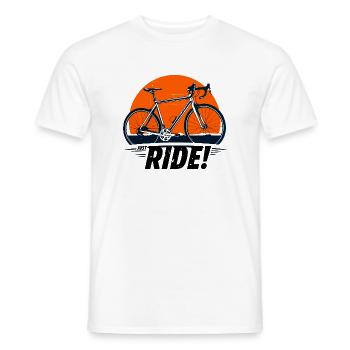 Sunset Fahrradabenteuer Just Ride - Männer T-Shirt - Weiß - Vorne - AI Model Male 178 dark (178cm)