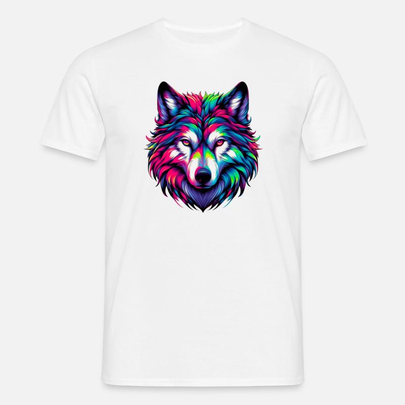 Wolf - Männer T-Shirt - Weiß