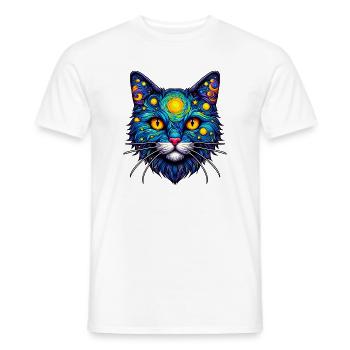 Cat - Men's T-Shirt - white - Front - AI Model Male 178 dark (178cm)