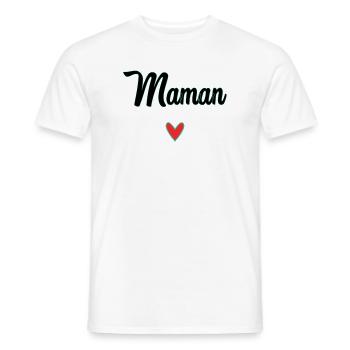 MOM. MOTHER'S DAY. HEART. FEAST. HAPPY BIRTHDAY - Men's T-Shirt - white - Front - AI Model Male 178 dark (178cm)