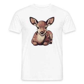 Roe deer - Men's T-Shirt - white - Front - AI Model Male 178 dark (178cm)