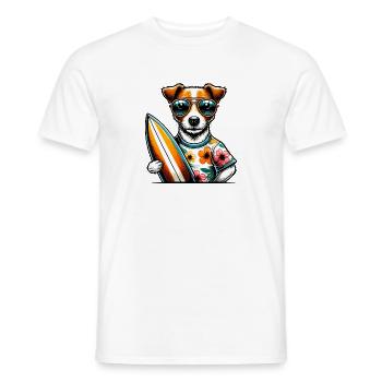 Jack Russell Terrier Surfer - Men's T-Shirt - white - Front - AI Model Male 178 dark (178cm)