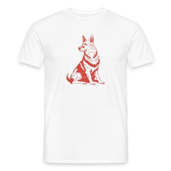 Treuer Begleiter – Detaillierte Hundegrafik - Männer T-Shirt - Weiß - Vorne - AI Model Male 178 dark (178cm)