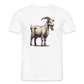 Chèvre - T-shirt homme - blanc - Devant - AI Model Male 178 dark (178cm)