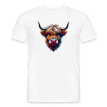 Schottische Hochlandkuh - Männer T-Shirt - Weiß - Vorne - AI Model Male 178 dark (178cm)