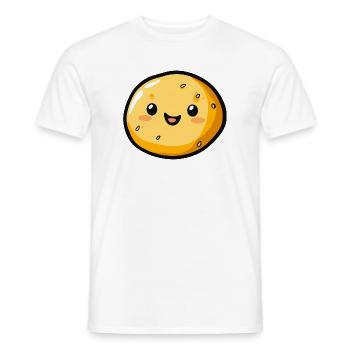 Happy Potato Cartoon - Design adorable et amusant - T-shirt homme - blanc - Devant - AI Model Male 178 dark (178cm)