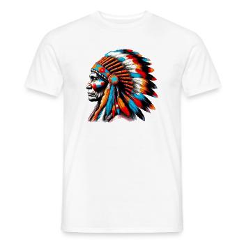 American Indian American - Men's T-Shirt - white - Front - AI Model Male 178 dark (178cm)