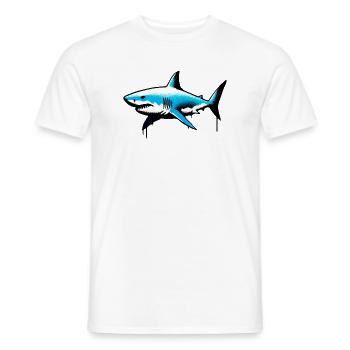 Shark - Men's T-Shirt - white - Front - AI Model Male 178 dark (178cm)