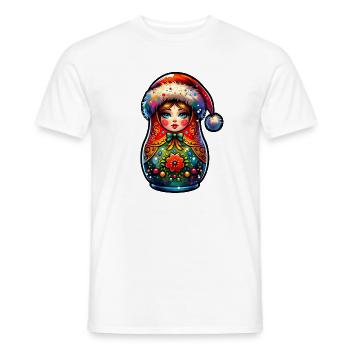 Matriochka russe Noël Russie - T-shirt homme - blanc - Devant - AI Model Male 178 dark (178cm)