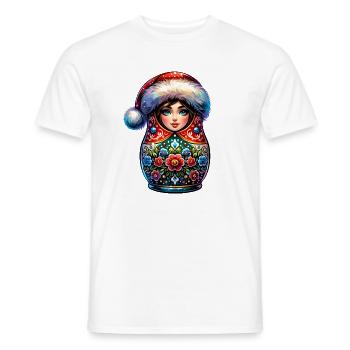 Matriochka russe Noël Russie - T-shirt homme - blanc - Devant - AI Model Male 178 dark (178cm)