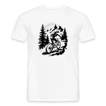 MTB Mountain Bike - Men's T-Shirt - white - Front - AI Model Male 178 dark (178cm)